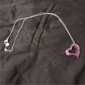 Swarovski Crystal Heart Necklace On Sterling Silver Chain